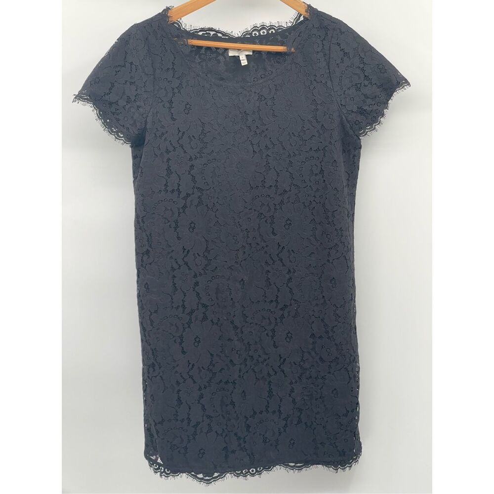 Joie Dress‎ Lace Women Size Small Black Short Sleeve Knee Length